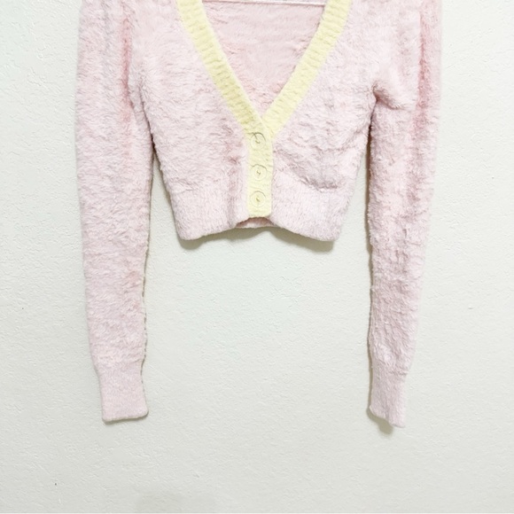 FOR LOVE & LEMONS pink Sheila Cropped Cardigan sweater - Picture 6 of 11
